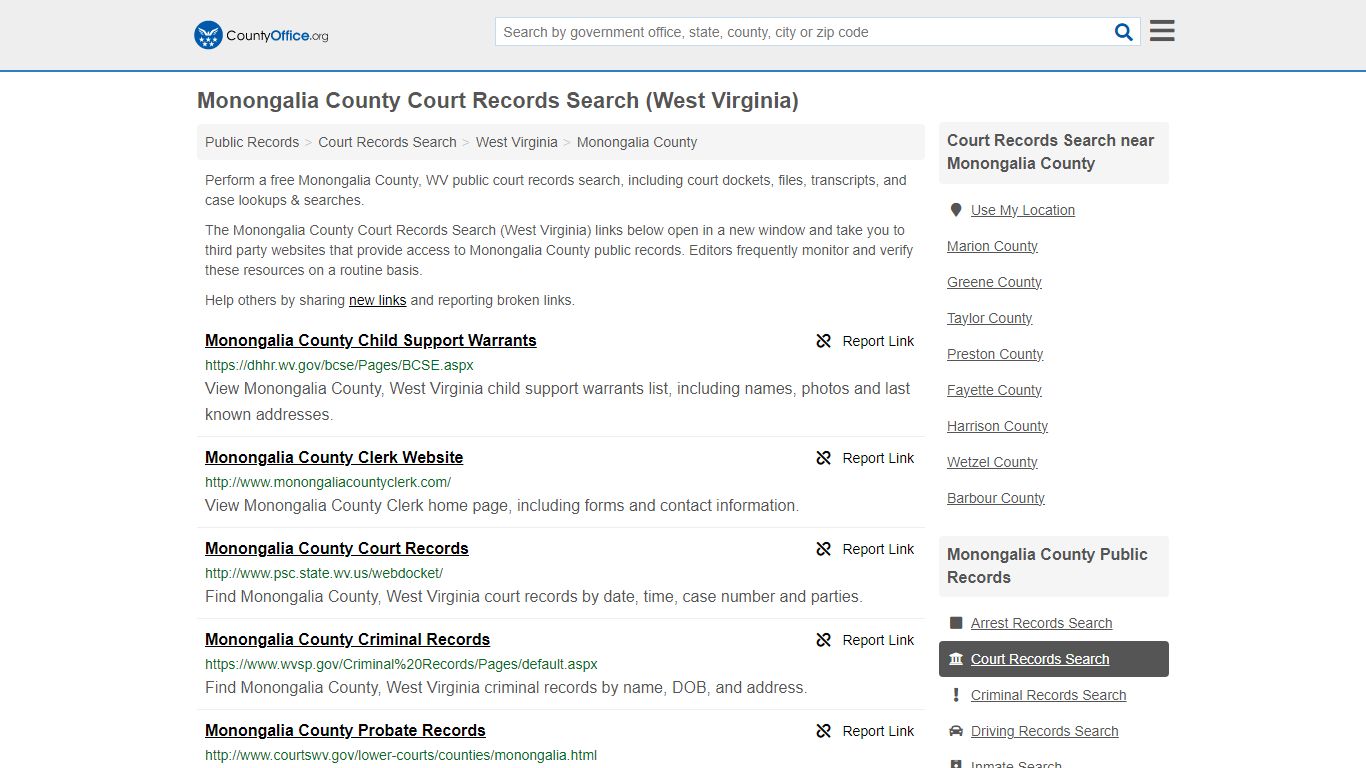 Monongalia County Court Records Search (West Virginia) - County Office